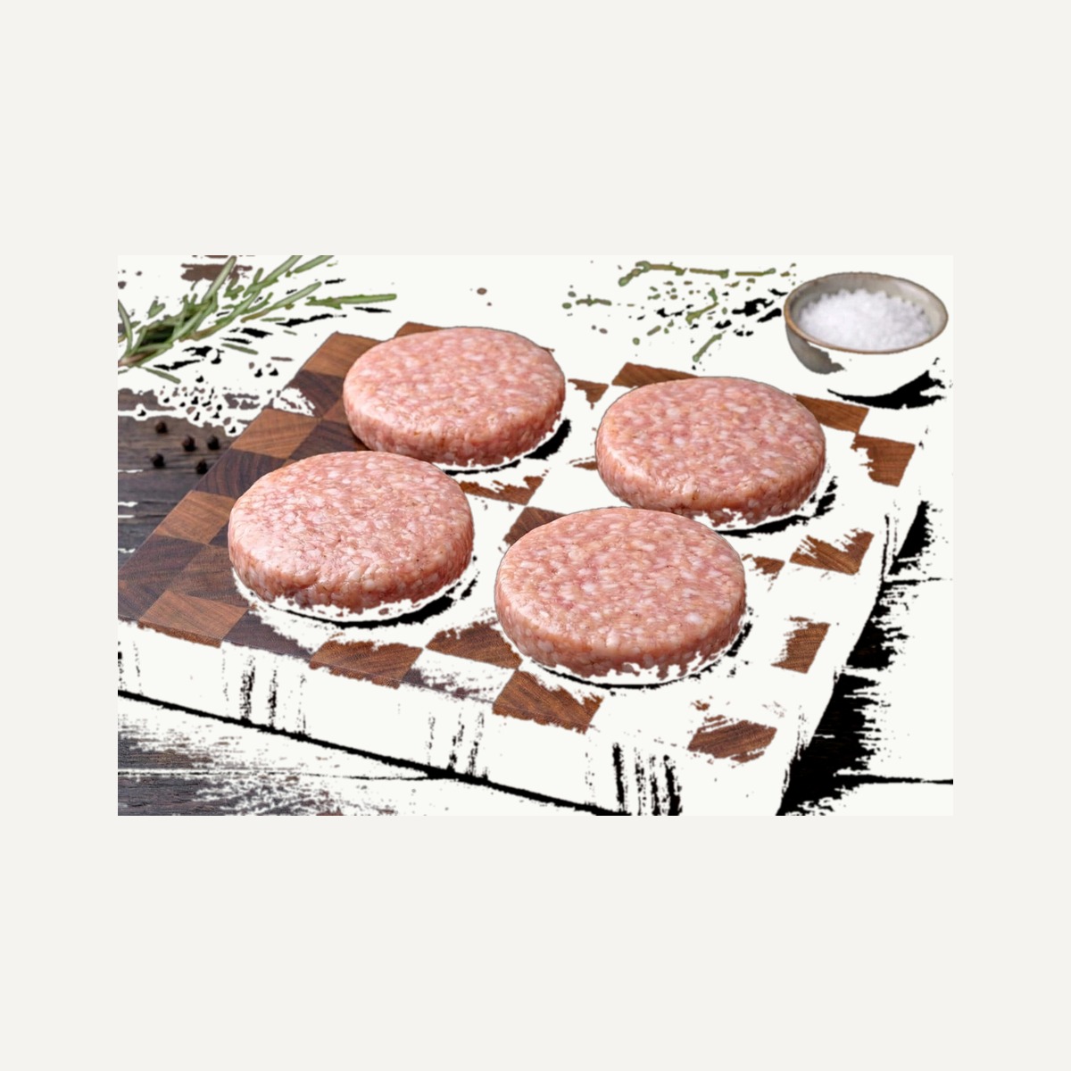 Raw Chicken Burgers — Plain