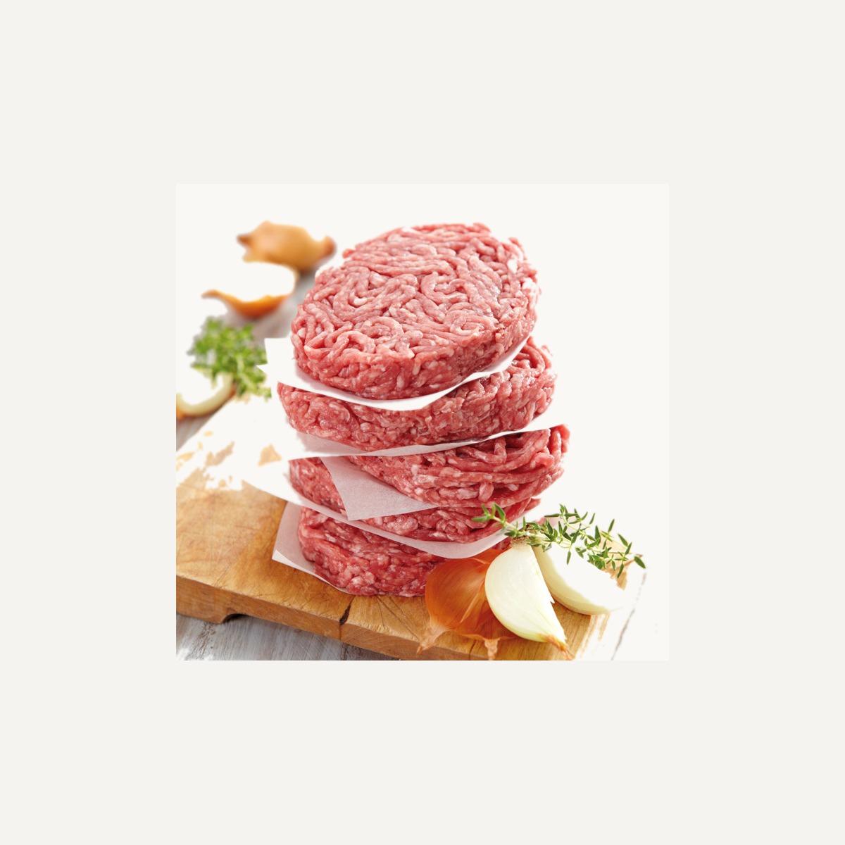 Raw Beef Patties — Plain with Onion