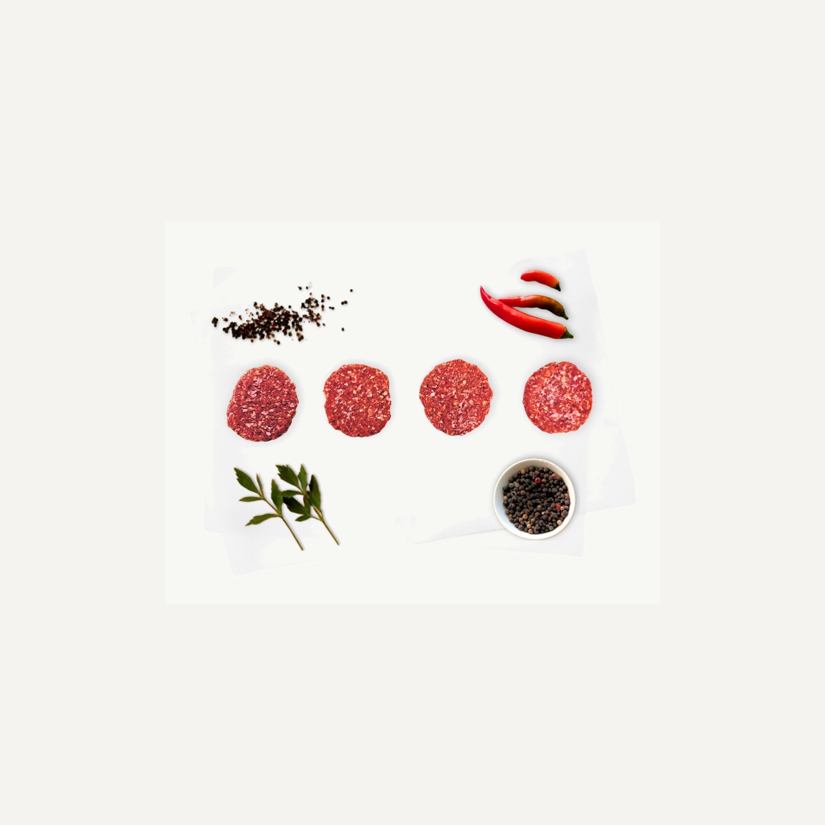Raw Beef Patties — Spicy with Onion
