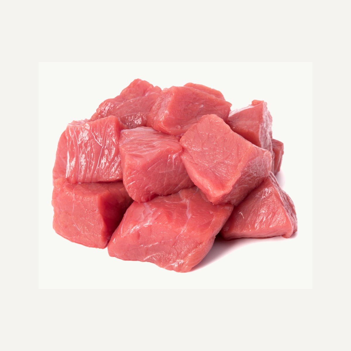 Raw Small Veal Cubes